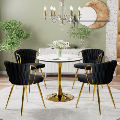 Marble Top Pedestal Dining Set