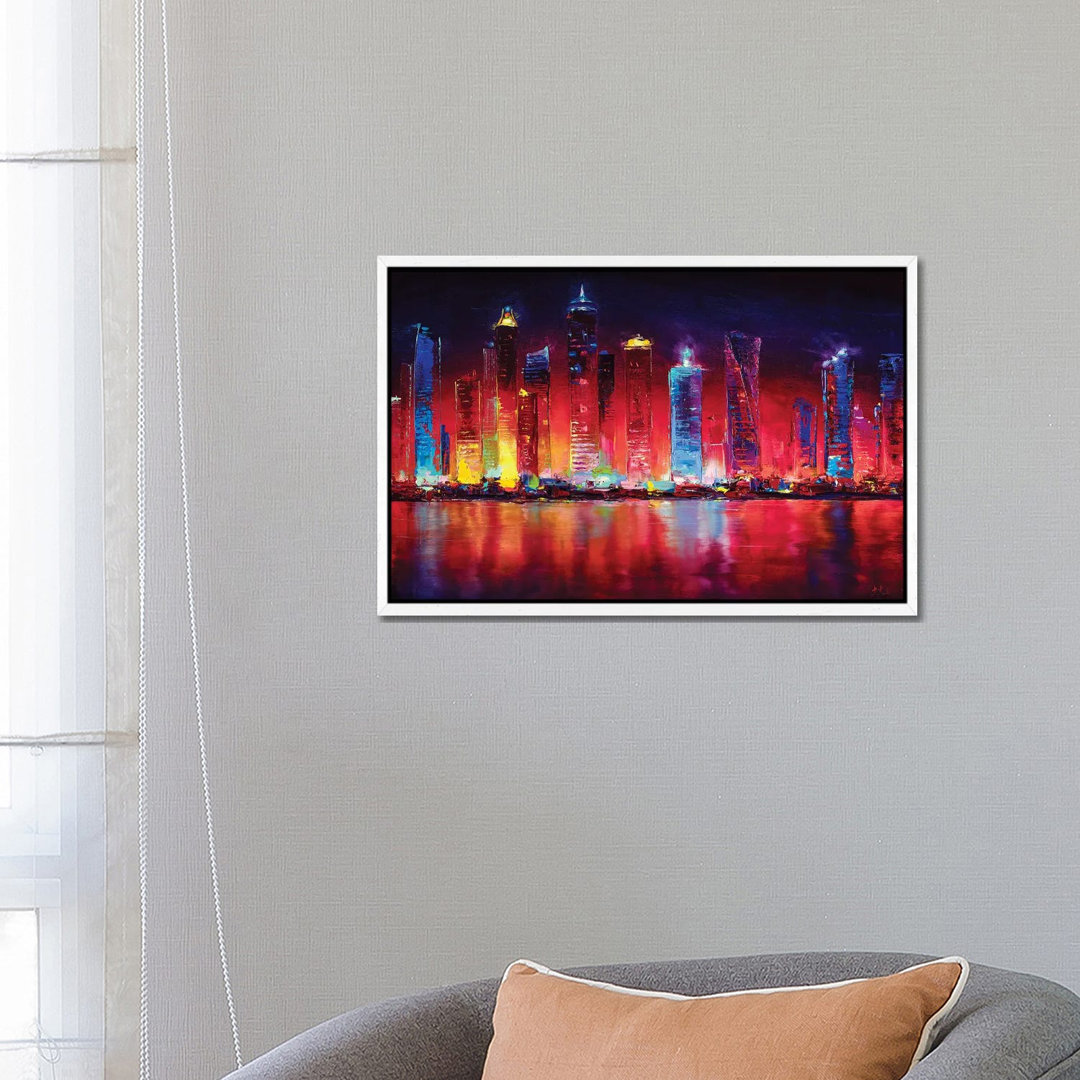 Dubai Skyline von Bozhena Fuchs - Galerie-umwickelte Leinwand Giclée auf Leinwand