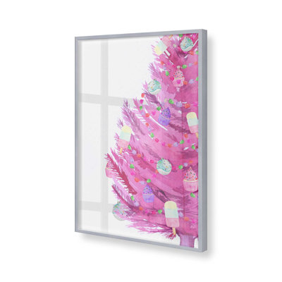 Reproduction d'arbre de Noël rose ludique