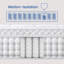 Matelas hybride mi-ferme 9 couches Bedstory 12 po / 14 po - ressorts ensachés, support à deux zones, poignées, sans fibre de verre-1014863293-1017176553