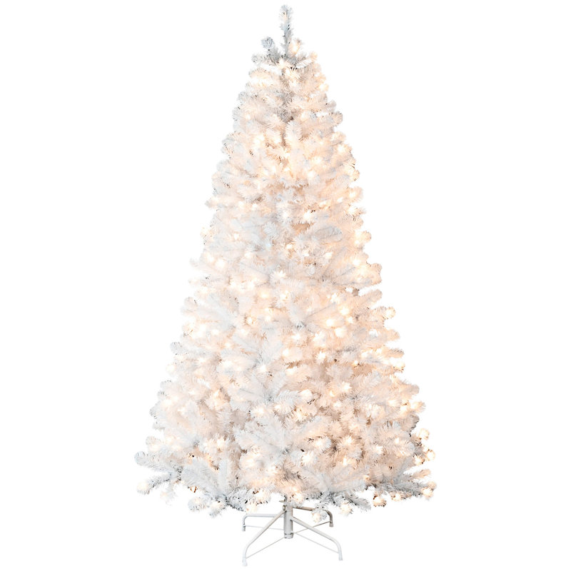 Arbre de Noël artificiel illuminé avec base en métal, 9'