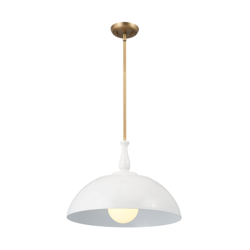 1 - Light Single Pendant, White, 16.25" H x 18" W x 18" D