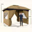 Gazebo with Outdoor Space, pairing combining 11 x 11 ft with Metal Frame and Polyester, Beige