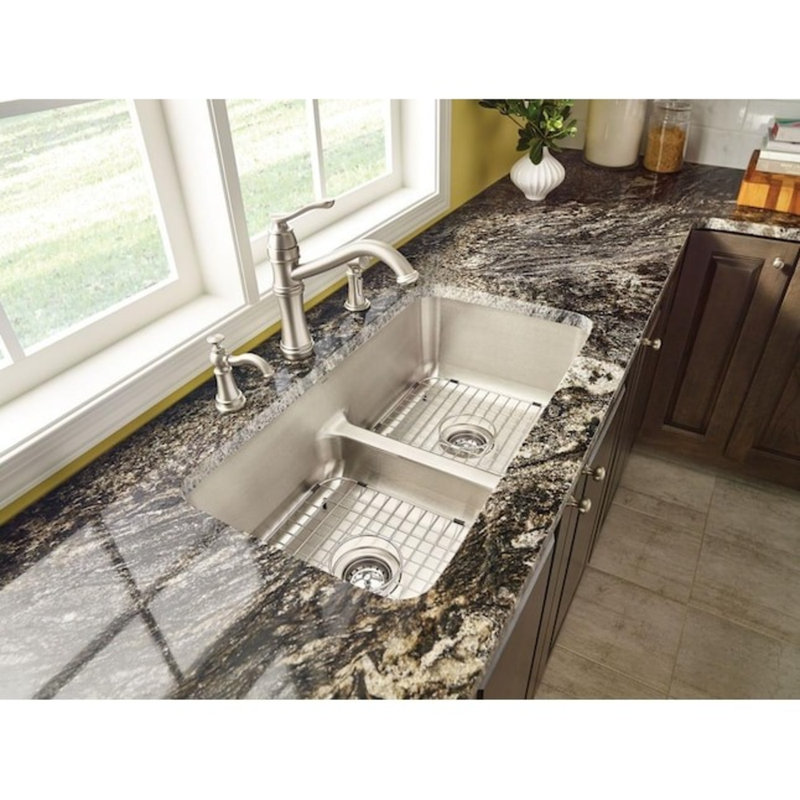 Belfield Single Handle Kitchen Faucet Duralock with Duralock™ and Supply Lines, Spot Resist Stainless, With Spray