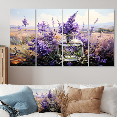 «Lavender Fields Perfumes I», ensemble de 4 décorations murales