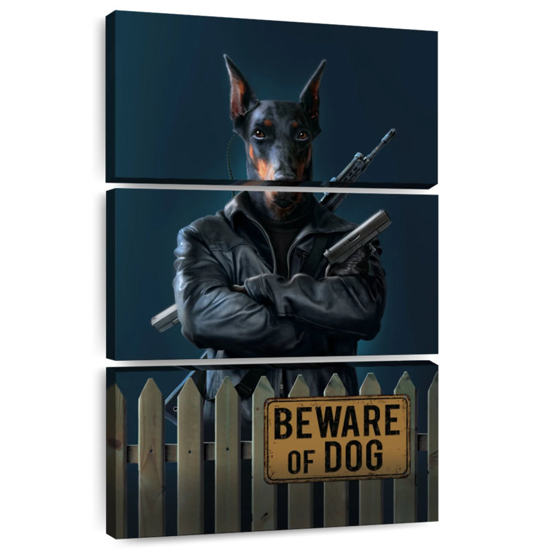 Ketti Beware Of Dog, 65" H x 42" W