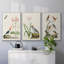 Oiseaux antiques dans la nature IV, encadré sur toile, 3 pièces-91887543-91887541