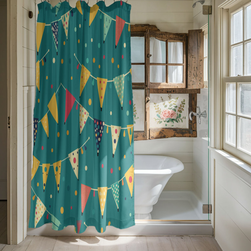 Festive Celebrations - Rideau de douche Premium, H 74 po x l 71 po