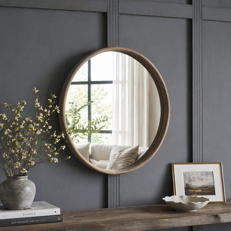 Miroir mural en bois 28 po, miroir mural