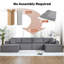 Ensemble canapé modulaire de 114 po Cloud - ensemble de quatre boîtes, divans rembourrés minimalistes modernes en velours côtelé luxueux, canapé confortable en forme de U pour le salon, canapé d'angle à assise profonde, aucun assemblage requis-1536541828