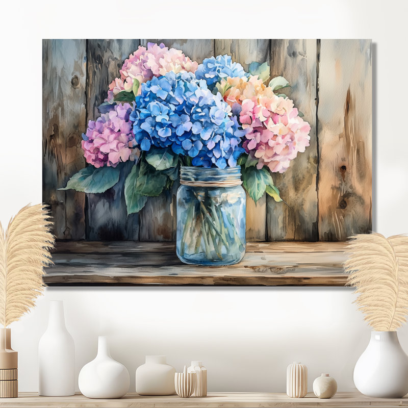 Breezy Meadow Bouquet At The Barn III -Assorted Bouquets, art mural en métal, H 34 po x l 44 po
