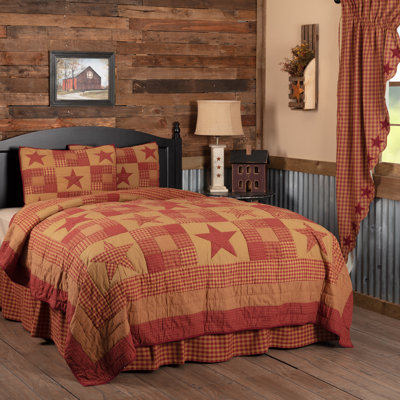 Ninepatch Star Cotton Patchwork Quilt