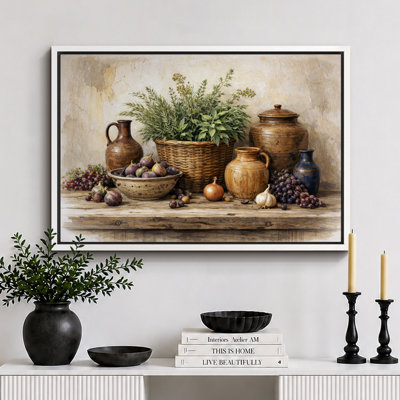 Rustic Harvest Artwork Farmhouse Kitchen Pictures Framed Canvas Giclee Print Wall Art