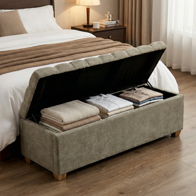 Banc de rangement rembourré de 60,24 po de largeur