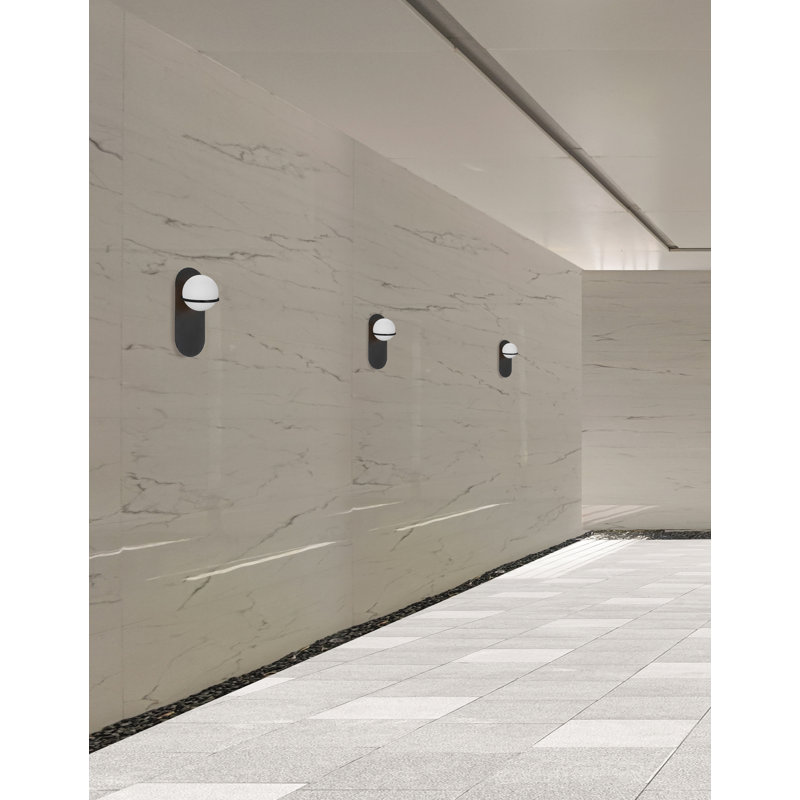 Berkeley 1 Light Vertical Wall Sconce - White Glass, Matte Black