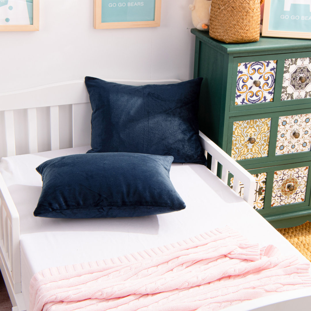 Toddler Pillowcases, Velvet Solid Color Zipped Pillowcases, 13x18 Inches - NTBAY (Set of 2) NTBAY 