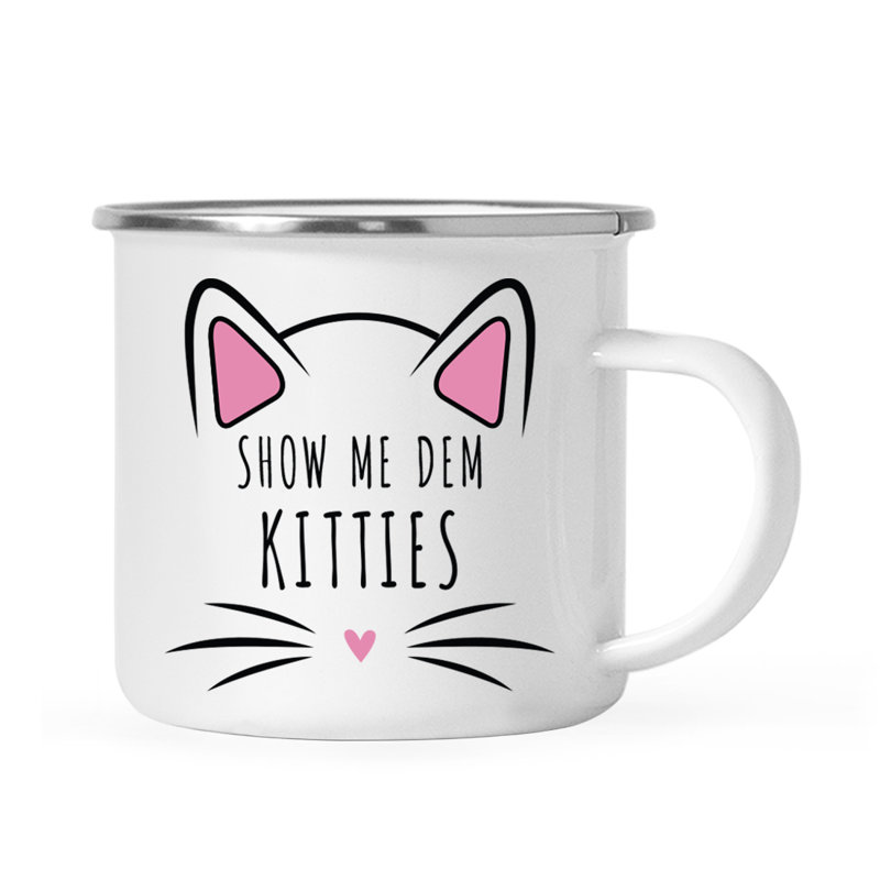 Stainless Steel Camping Mug, Show Me Dem Kitties