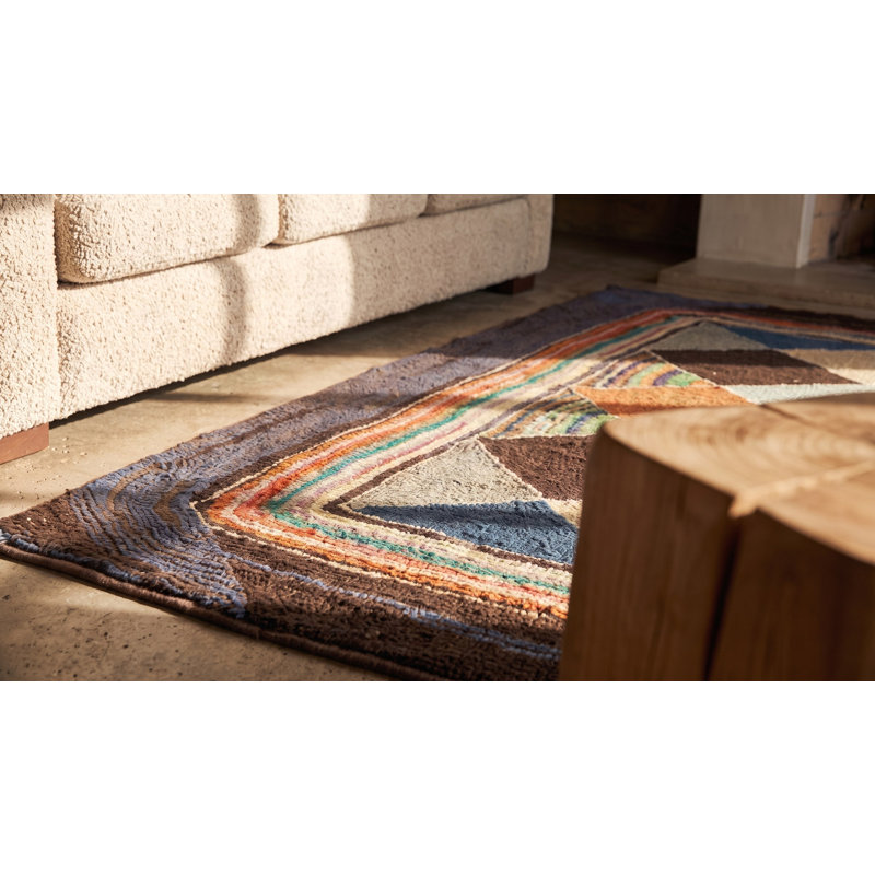Tapis antique en laine American Hooked