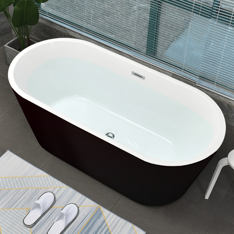 Baignoire simple ovale en acrylique, Noir