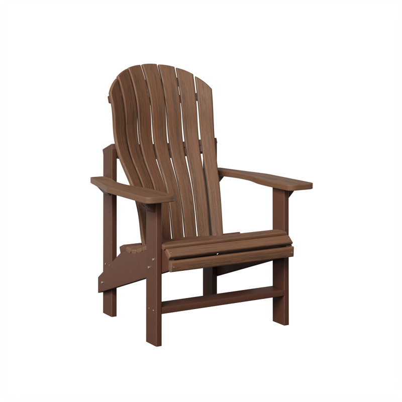 Berlin Gardens Contour Upright Adirondack Chair, Brazilian Walnut with Chocolate Brown