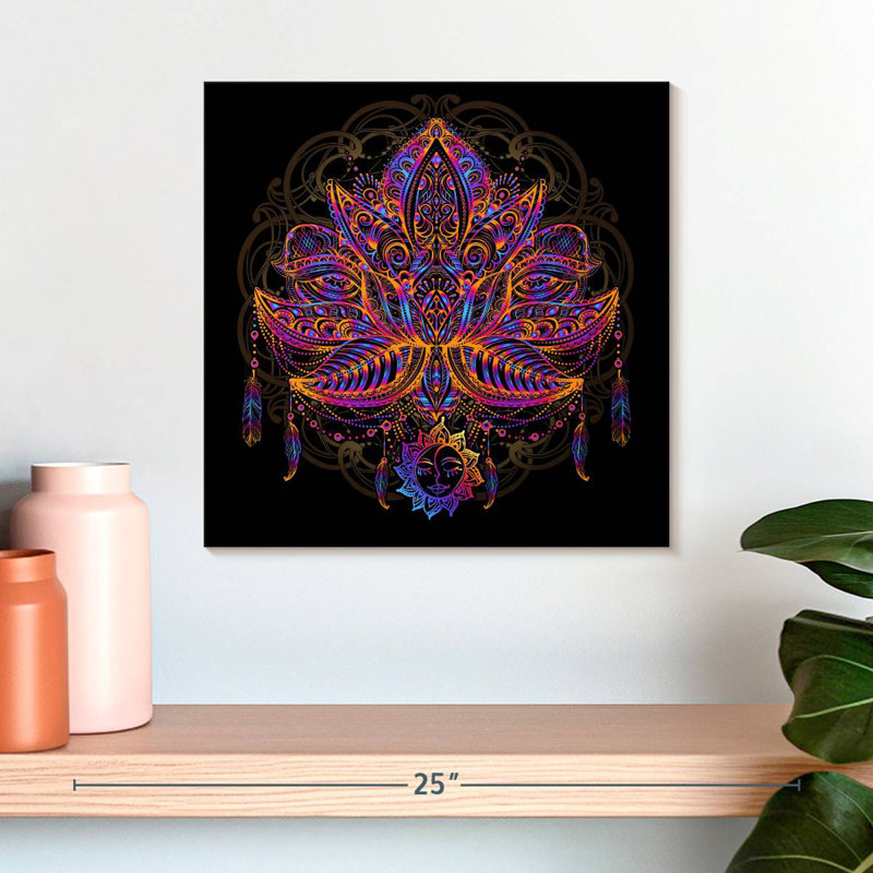 Kerner Colourful Mandala Lotus, 16" H x 16" W