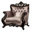 Fauteuil Aboi avec coussin, velours brun, bois de cerisier foncé sculpté-117524227-117524230