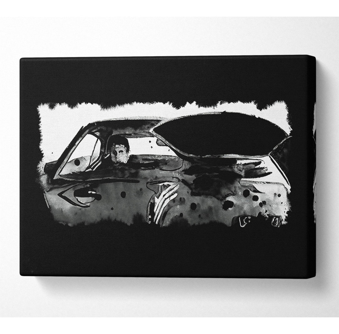 Mad Max Auto B N W - Druck