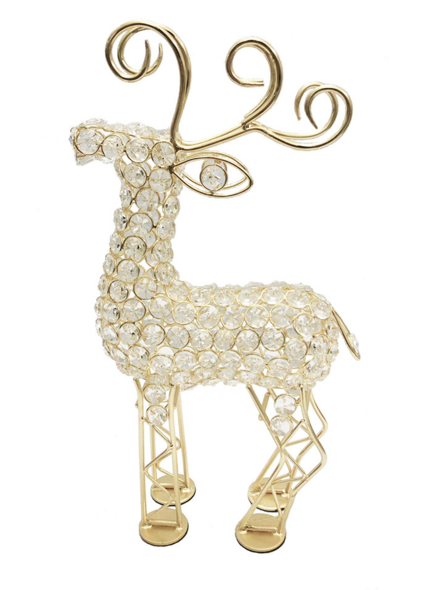 The Holiday Aisle® Reno Cristal Gold Reindeer & Reviews | Wayfair