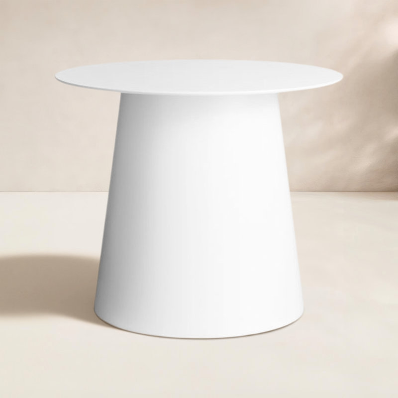 Circula End Table, 12" H x 15" W x 15" D, White