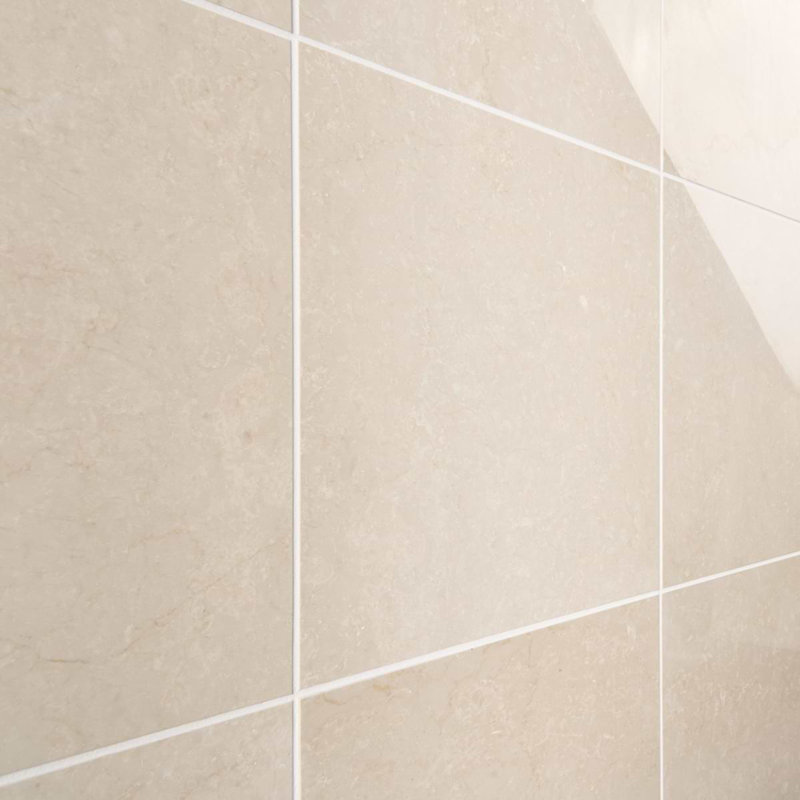 Botticino Extra Light 18x18 Honed Marble Tile, Polished Beige
