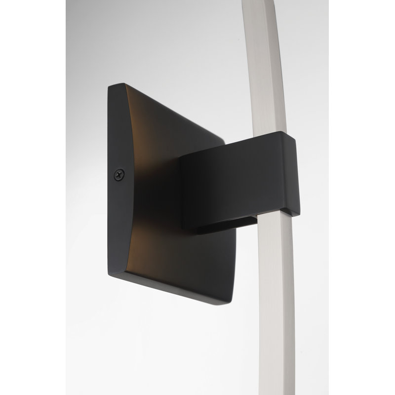 George Kovacs Archer LED Sconce In Coal With Brushed Nickel Finish