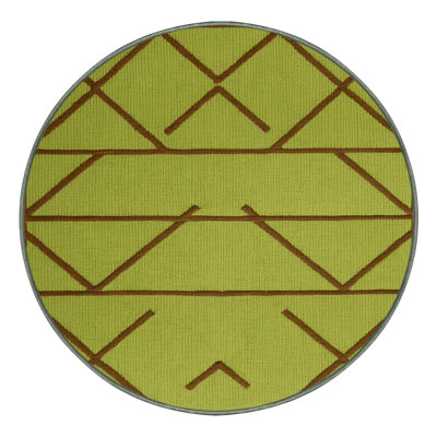 Machine Washable Trellis Green Area Rug