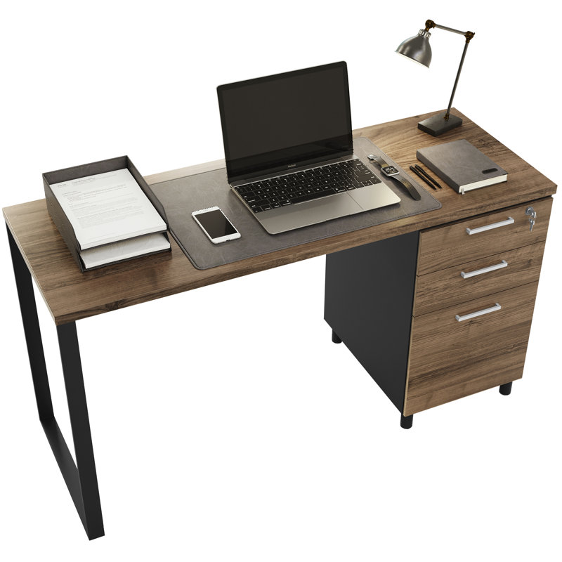 Bureau réversible Faith-Sharona, Brun / noir
