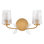 Romantic Two Light Ribbed Glass Botanical Vanity Light