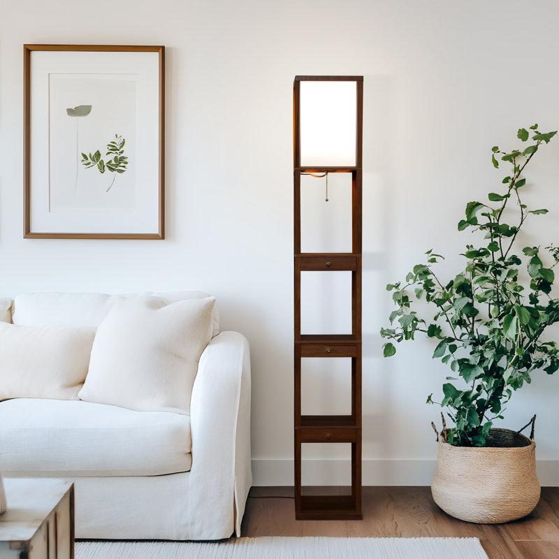 Brightech Maxwell Drawer LED Shelf Floor Lamp - Thumbnail 3