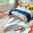 Blue Seamless Floral Vintage Oriental Style Flower Line Red Thailand Abstract Machine Washable Indoor Area Rug-129431336