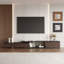 Meuble télé moderne extensible pour téléviseur de 85 po ou moins avec 3 tiroirs de rangement et une tablette ouverte de conception unique