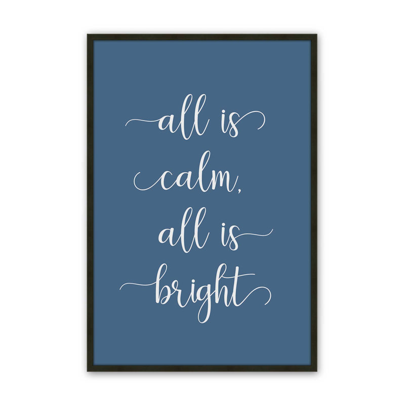 «All is Calm», reproduction d'art, 18 po x 24 po, Noir satiné