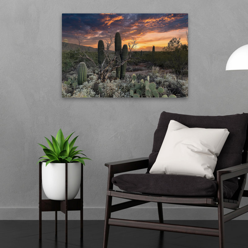 Minimalist And Modern Rustic Sunset Moonrise, 24" H x 16" W
