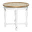 Table d'appoint blanche avec plateau en bois brun Merdi