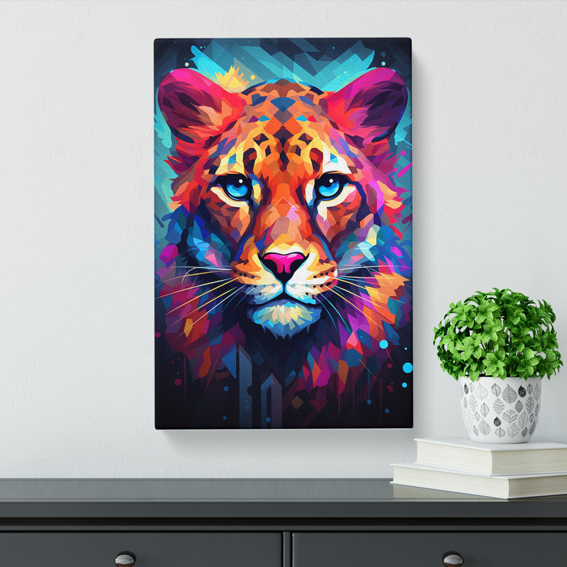 Cheetah Geometric No.3 - No Frame Print, 50cm H x 35cm W x 3cm D