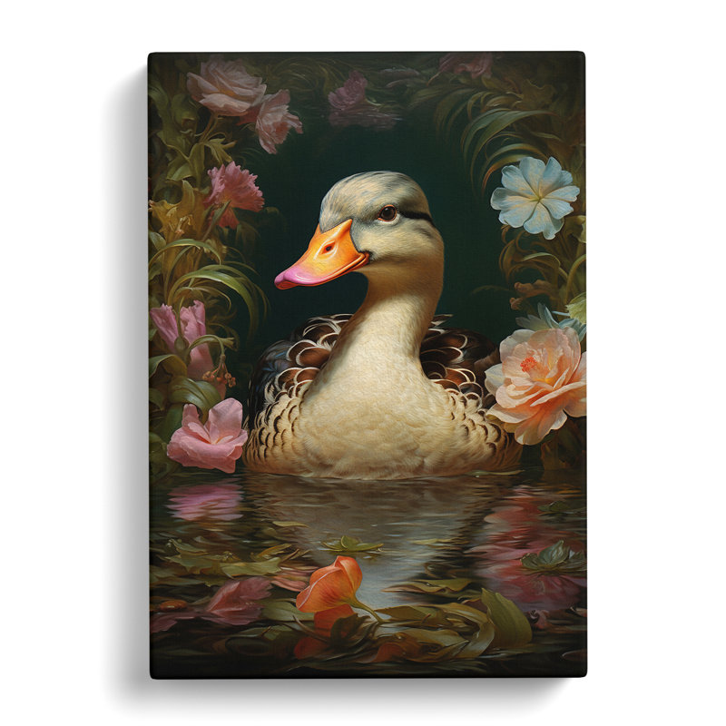 Duck Rococo Art - Wrapped Canvas, 76cm H x 50cm W x 3cm D