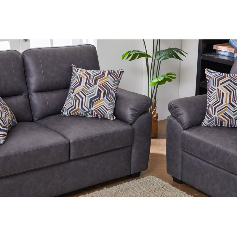 Ensemble de canapé 2 pièces Licehaire avec chaise simple et canapé pour le salon, Gris