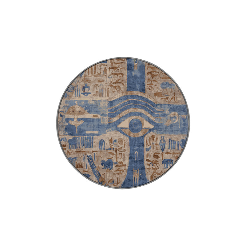 Tapis gris soyeux et moelleux, Rond 3 pi