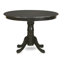 Ensemble de table de salle à manger 5 pièces comprenant une table de cuisine ronde avec piédestal et 4 chaises de salle à manger Parson en tissu de couleur bleue, cappuccino de 42 po x 42 po-945246996-990231045-945246997
