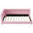 Upholstered Twin XL Platform Bed with LED Lights and USB Charging Ports – Modern Linen Bed Frame, Pink-463193466-463193465