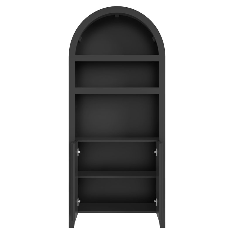 Vitrine arquée 70,9 "de haut, Noir, noir, noir, noir