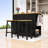 Kitchen Island with 2 Bar Stools, Power Outlet, Storage Rack and 2 Drawers-398232750