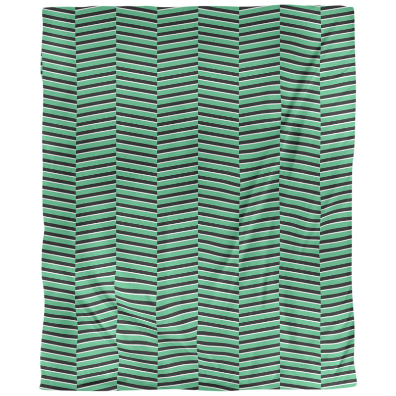 Housse de couette simple à rayures fracturées, Vert, Housse de couette simple TG, Microfibre