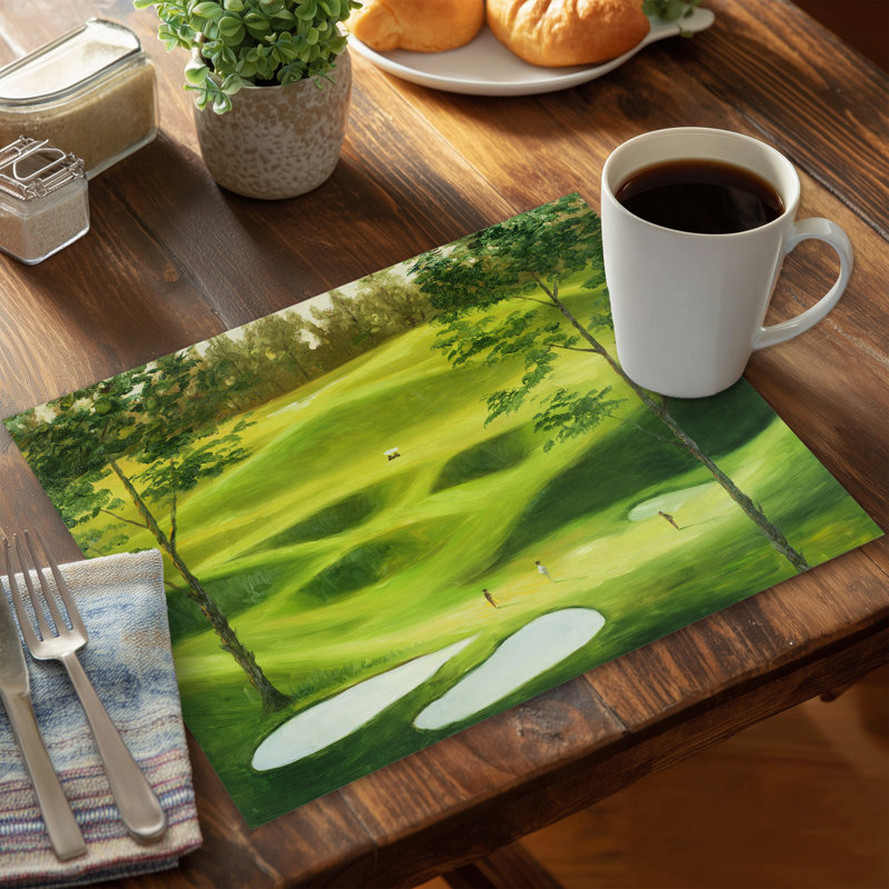Napperon en polyester blanc Big Golf Course | Décoration intérieure